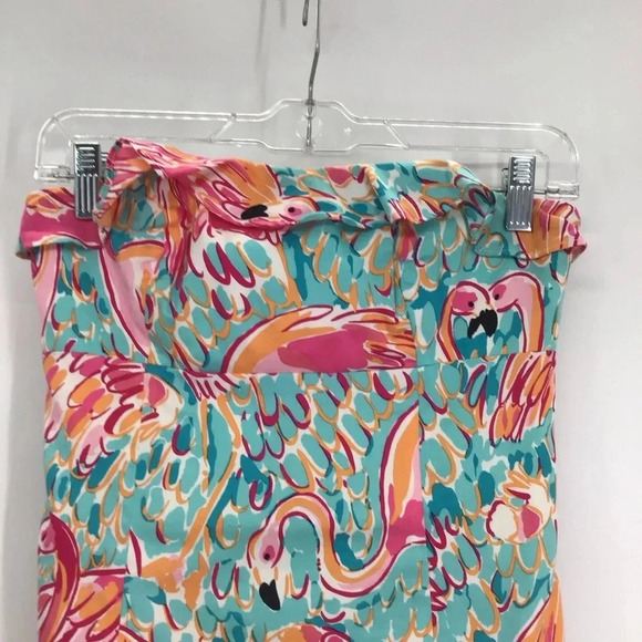 Lilly Pulitzer Franco Printed Flamingo Strapless Summer Beach Dress Size 0 - Picture 4 of 11